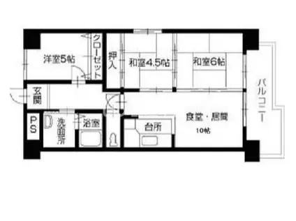 サンパレス21坂出(3LDK/5階)の間取り写真