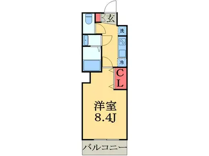 プランドール勝田台(1K/3階)の間取り写真