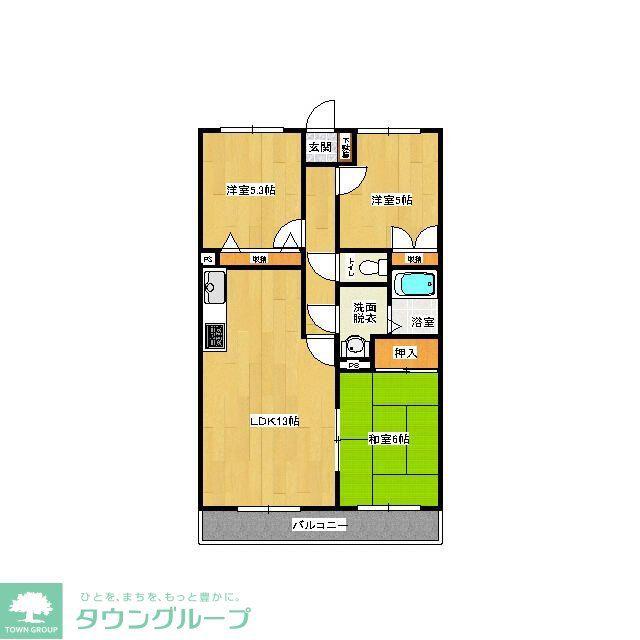 末広マンション(3LDK/2階)の間取り写真