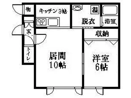 ビリーヴ(1LDK/1階)の間取り写真