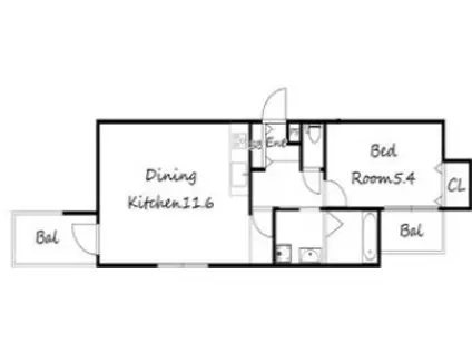 TIDE.STYLE OKURAHACHIMAN(1LDK/3階)の間取り写真