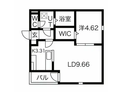 CORAL CALM(1LDK/3階)の間取り写真