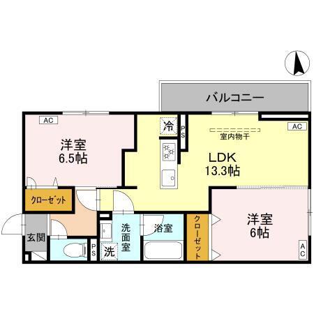 IRいしかわ鉄道 金沢駅 バス乗車時間:37分 最寄りバス停で下車 徒歩7分 3階建 新築(2LDK/3階)の間取り写真