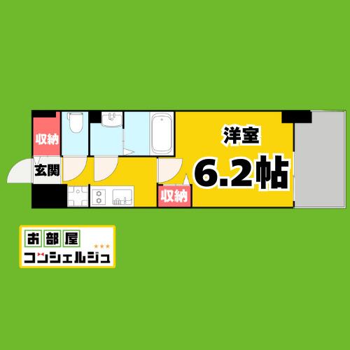 メイクス名駅南II(1K/10階)の間取り写真