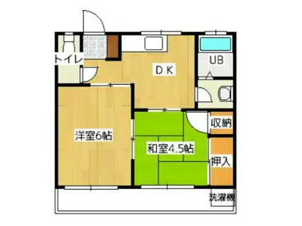 松伏コーポB(2DK/1階)の間取り写真