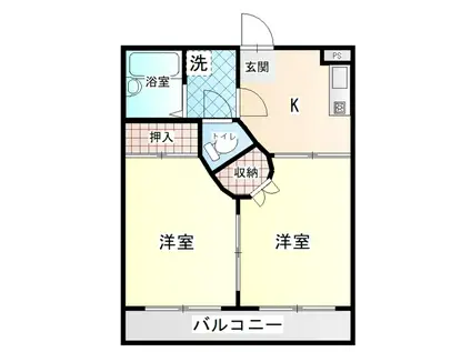 イルパラッツォ(2K/2階)の間取り写真