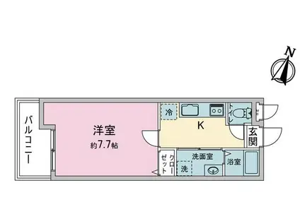 レイメイシリウス秋津(1K/1階)の間取り写真