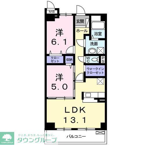 リベラ サンリット カーサ(2LDK/2階)の間取り写真
