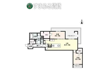 UNO Y SOLO(2LDK/3階)の間取り写真