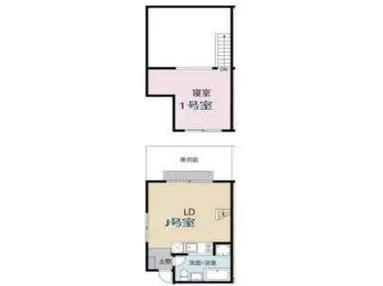 うぇすてる藍ぞめC棟(1LDK/1階)の間取り写真