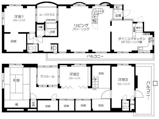 石川ビル(4LDK/4階)の間取り写真