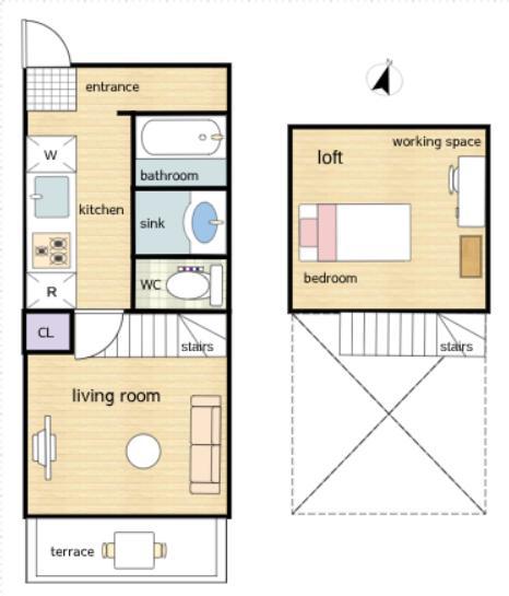 板橋マンション(1K/1階)の間取り写真