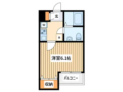 クレア天王台(1K/2階)の間取り写真