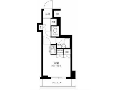 ジェイパーク青葉台弐番館(ワンルーム/5階)の間取り写真