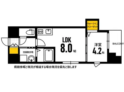 BONHEUR宇品海岸(1LDK/10階)の間取り写真