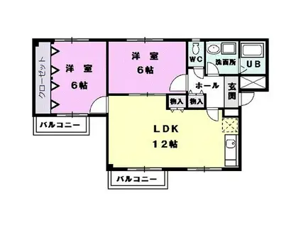 スターガーデン21(2LDK/2階)の間取り写真