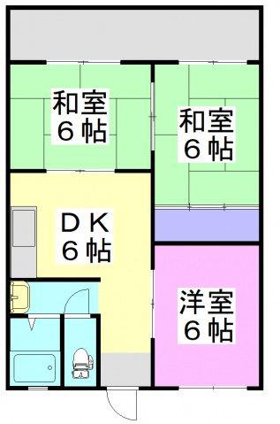 コーポ沖(3DK/3階)の間取り写真