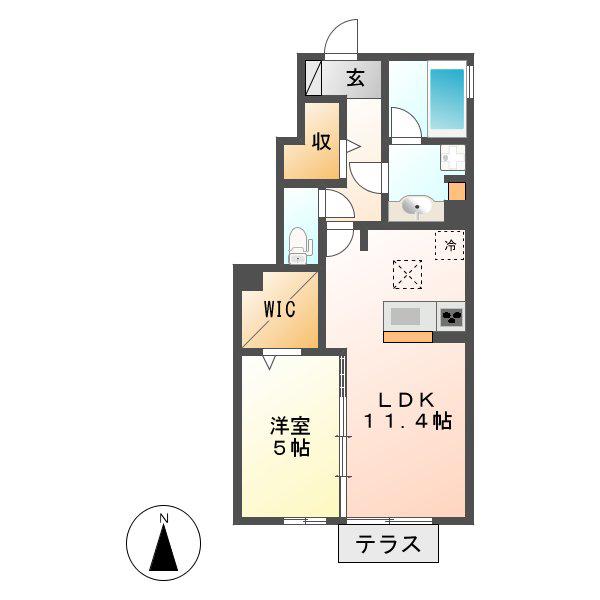 ELVITA(1LDK/1階)の間取り写真