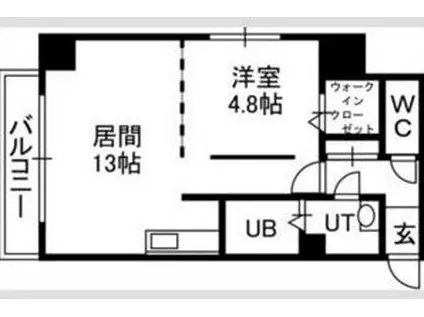 セルベッサ札幌レジデンス(1LDK/8階)の間取り写真