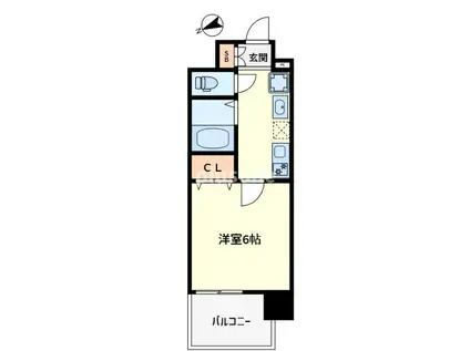 プレミアムステージ新大阪駅前II(1K/9階)の間取り写真