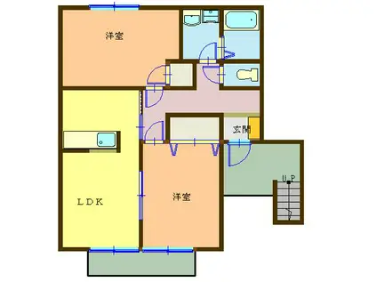 グランパパA棟(2LDK/2階)の間取り写真