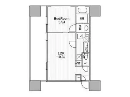 アーバンフラッツ池袋プレミアム(1LDK/6階)の間取り写真