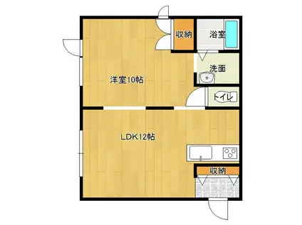 ラグジュアリースペース(1LDK/2階)の間取り写真