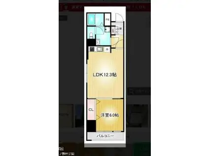 コープ野村御園(1LDK/6階)の間取り写真