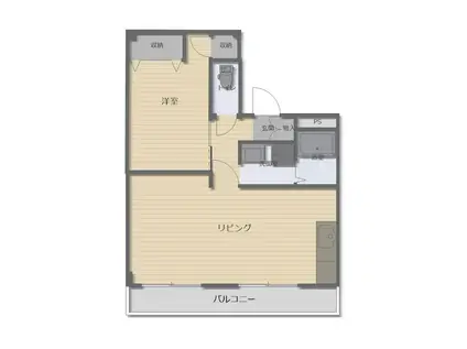 シャーロット二子町(1LDK/3階)の間取り写真