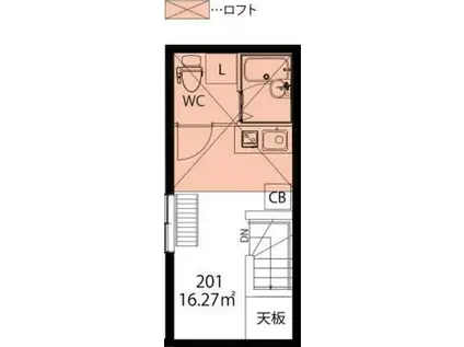 HOPE山王(ワンルーム/2階)の間取り写真