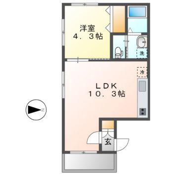 N HOUSE(1LDK/2階)の間取り写真