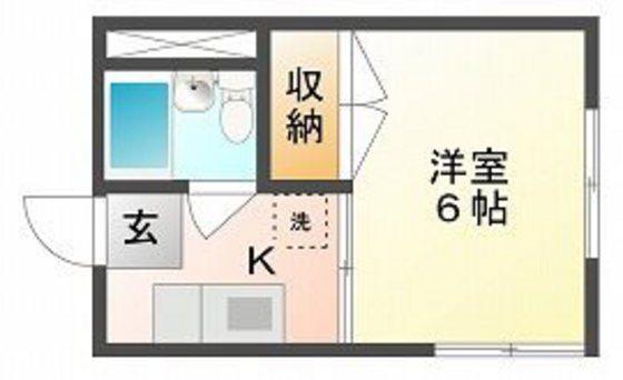 大供コーポ(1K/1階)の間取り写真