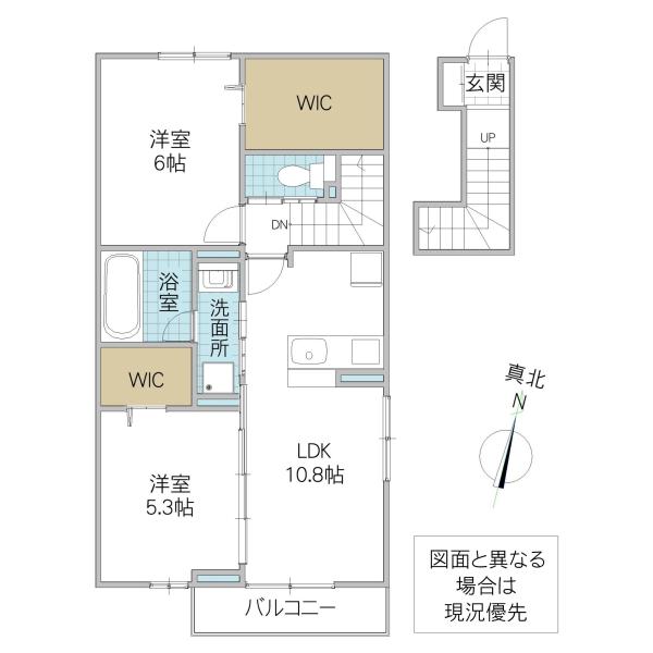 SPINEL A棟(2LDK/2階)の間取り写真
