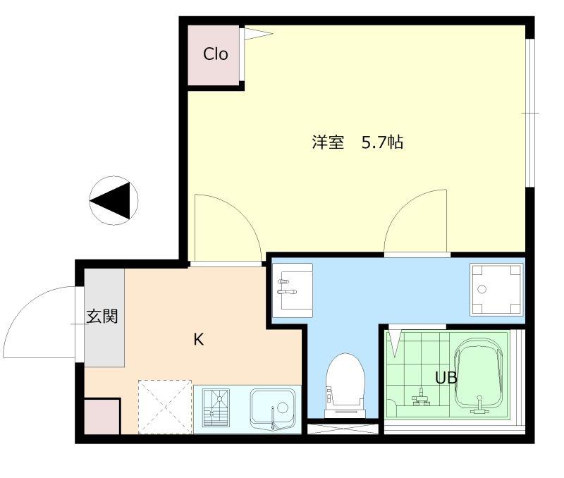 6TH AV.RESIDENCE AYASE(1K/3階)の間取り写真