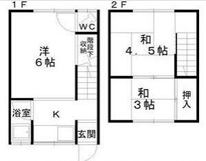 RIZE河内長野(3K/1階)の間取り写真