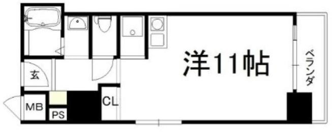 エクセランス梅田西(ワンルーム/10階)の間取り写真