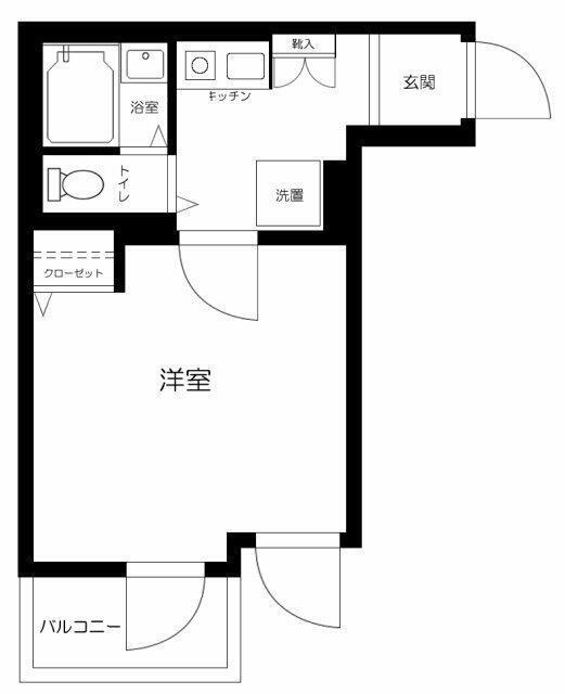 ラクシス田端(1K/2階)の間取り写真