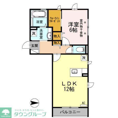 リバーサイドヴィラ錦糸町(1LDK/2階)の間取り写真