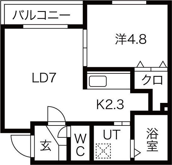 ZUCCA(1LDK/4階)の間取り写真