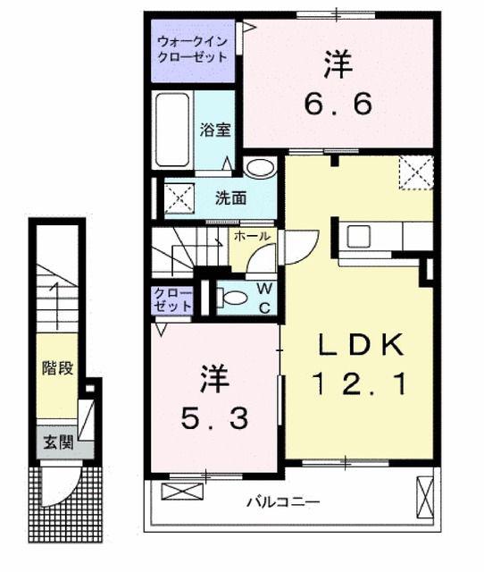 サンリッチ カドイケ(2LDK/2階)の間取り写真