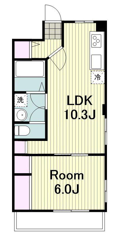 鈴木ビル(1LDK/3階)の間取り写真