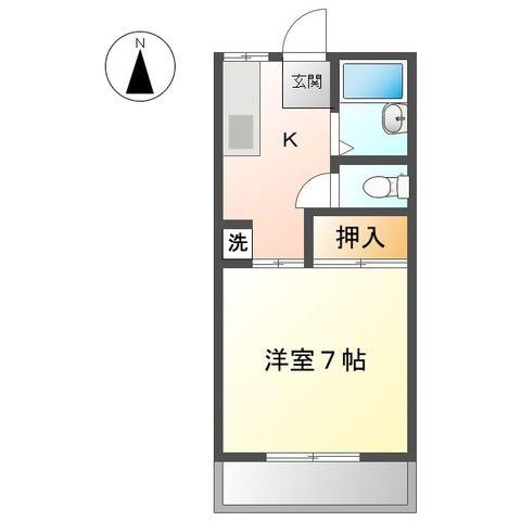 PAL音夢館(1K/2階)の間取り写真