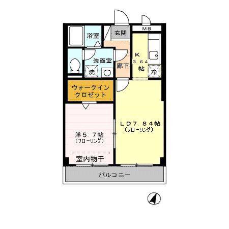 プランドール(1LDK/1階)の間取り写真