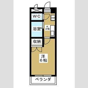 シャンポール長久手(1K/3階)の間取り写真
