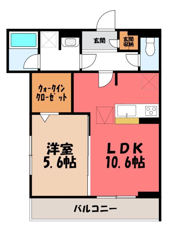 D-GRAN 飯田町(1LDK/1階)の間取り写真