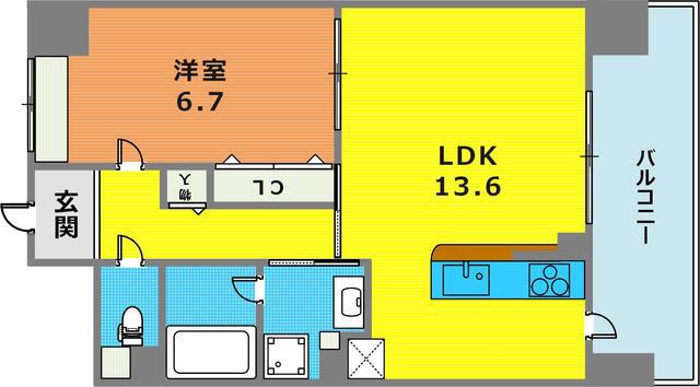 ソレイユアンドメイプル(1LDK/3階)の間取り写真