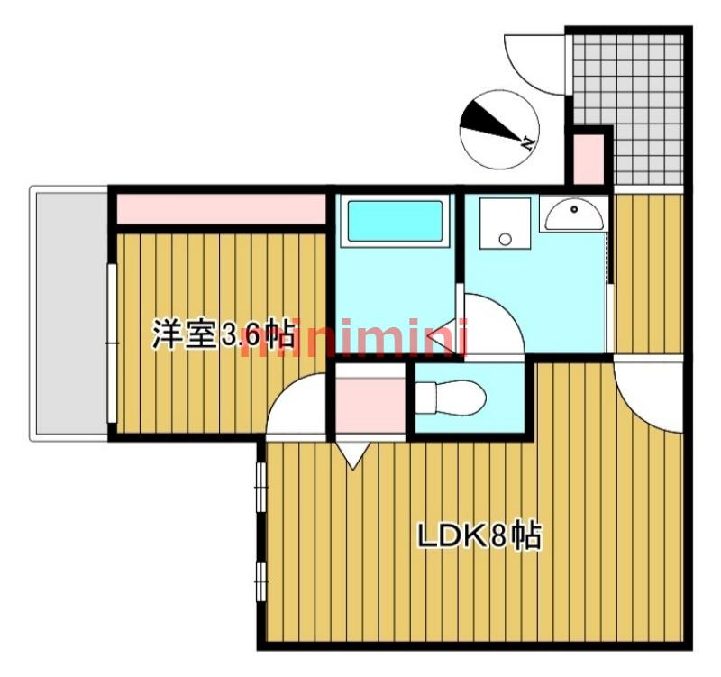 リブレメゾン岸辺I(1LDK/1階)の間取り写真