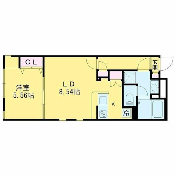 ザハウス祐天寺(1LDK/2階)の間取り写真