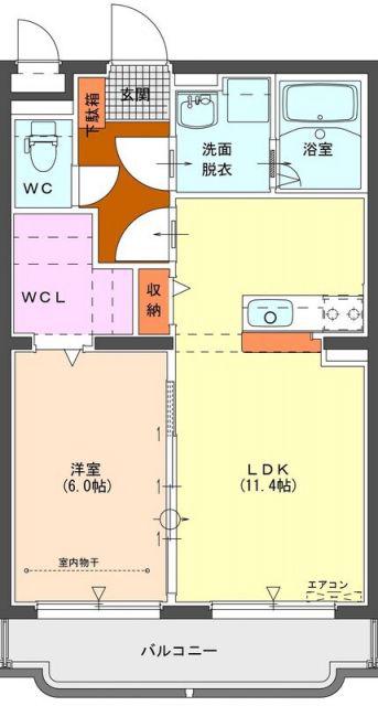 BRIGHTLY PLACE(1LDK/3階)の間取り写真