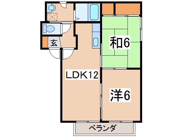 シャーメゾン・ラ・フォーレ B(2LDK/1階)の間取り写真